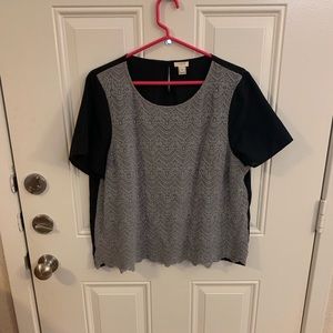 Gray and black lacy blouse. XL